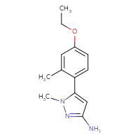 Chemical structure of 5-(4-ethoxy-2-methylphenyl)-1-methyl-1H-pyrazol-3-amine - CSSB06585342767