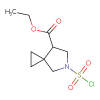 Chemical structure of ethyl 5-(chlorosulfonyl)-5-azaspiro[2.4]heptane-7-carboxylate - CSSB14959847318