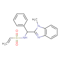 Chemical structure of N-[(1-methyl-1H-1,3-benzodiazol-2-yl)(phenyl)methyl]ethene-1-sulfonamide - CSSB06713687301