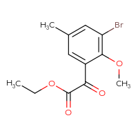 Chemical structure of ethyl 2-(3-bromo-2-methoxy-5-methylphenyl)-2-oxoacetate - CSSB00134564944