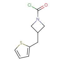 Chemical structure of 3-[(thiophen-2-yl)methyl]azetidine-1-carbonyl chloride - CSSB14968818837