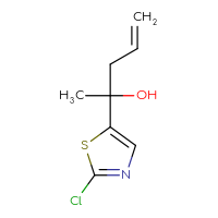 Chemical structure of 2-(2-chloro-1,3-thiazol-5-yl)pent-4-en-2-ol - CSSB21246289289
