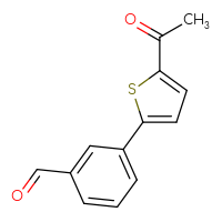 Chemical structure of 3-(5-acetylthiophen-2-yl)benzaldehyde - CSSB00010176228