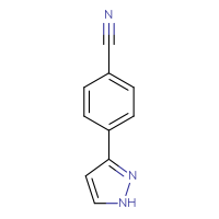 Chemical structure of 4-(1H-pyrazol-3-yl)benzonitrile - CSSB00000738800
