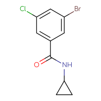 Chemical structure of 3-bromo-5-chloro-N-cyclopropylbenzamide - CSSB00012987210