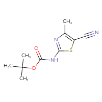 Chemical structure of tert-butyl N-(5-cyano-4-methyl-1,3-thiazol-2-yl)carbamate - CSSB00000699897
