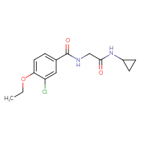 Chemical structure of 2-[(3-chloro-4-ethoxyphenyl)formamido]-N-cyclopropylacetamide - CSSB07103245039