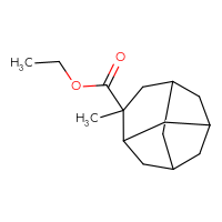 Chemical structure of ethyl 4-methyltricyclo[4.3.1.1³,⁸]undecane-4-carboxylate - CSSB15044119265