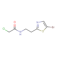 Chemical structure of N-[2-(5-bromo-1,3-thiazol-2-yl)ethyl]-2-chloroacetamide - CSSB02391909812