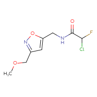 Chemical structure of 2-chloro-2-fluoro-N-{[3-(methoxymethyl)-1,2-oxazol-5-yl]methyl}acetamide - CSSB21332168667