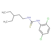 Chemical structure of 1-(2,5-dichlorophenyl)-3-(3-ethylpentyl)thiourea - CSSB21432549305