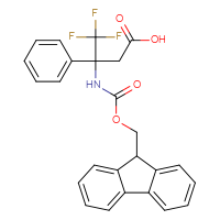 Chemical structure of 3-({[(9H-fluoren-9-yl)methoxy]carbonyl}amino)-4,4,4-trifluoro-3-phenylbutanoic acid - CSSB02521165962