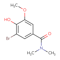 Chemical structure of 3-bromo-4-hydroxy-5-methoxy-N,N-dimethylbenzamide - CSSB01385228515