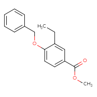 Chemical structure of methyl 4-(benzyloxy)-3-ethylbenzoate - CSSB14921969368