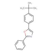 Chemical structure of 5-(4-tert-butylphenyl)-2-phenyl-1,3-oxazole - CSSB06583404239