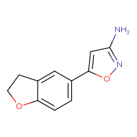 Chemical structure of 5-(2,3-dihydro-1-benzofuran-5-yl)-1,2-oxazol-3-amine - CSSB00012435030