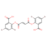 Chemical structure of 3,5-dibromo-2-{[(2E)-4-(2,4-dibromo-6-carboxyphenoxy)-4-oxobut-2-enoyl]oxy}benzoic acid - CSSB00025704286