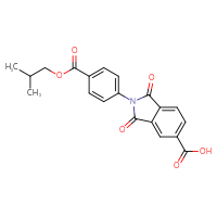 Chemical structure of 2-{4-[(2-methylpropoxy)carbonyl]phenyl}-1,3-dioxo-2,3-dihydro-1H-isoindole-5-carboxylic acid - CSSB00121684720
