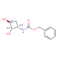 Chemical structure of rac-benzyl N-[(1R,2R,3R)-2,3-dihydroxycyclobutyl]carbamate - CSSB20620683152