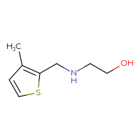Chemical structure of 2-{[(3-methylthiophen-2-yl)methyl]amino}ethan-1-ol - CSSB00000189083