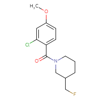 Chemical structure of 1-(2-chloro-4-methoxybenzoyl)-3-(fluoromethyl)piperidine - CSSB02018709118