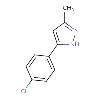 Chemical structure of 5-(4-chlorophenyl)-3-methyl-1H-pyrazole - CSSB00000052246