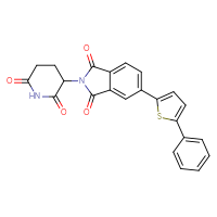 Chemical structure of 2-(2,6-dioxopiperidin-3-yl)-5-(5-phenylthiophen-2-yl)-2,3-dihydro-1H-isoindole-1,3-dione - CSSB06593198787