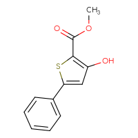Chemical structure of methyl 3-hydroxy-5-phenylthiophene-2-carboxylate - CSSB00000045106