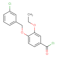Chemical structure of 4-[(3-chlorophenyl)methoxy]-3-ethoxybenzoyl chloride - CSSB00020597105