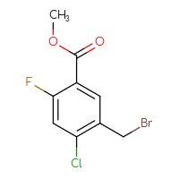 Chemical structure of methyl 5-(bromomethyl)-4-chloro-2-fluorobenzoate - CSSB00135186729