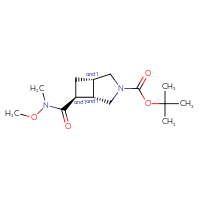 Chemical structure of rac-tert-butyl (1R,5R,6R)-6-[methoxy(methyl)carbamoyl]-3-azabicyclo[3.2.0]heptane-3-carboxylate - CSSB21291563927