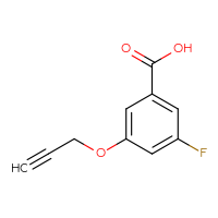 Chemical structure of 3-fluoro-5-(prop-2-yn-1-yloxy)benzoic acid - CSSB00015566696