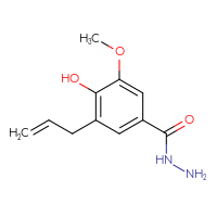 Chemical structure of 4-hydroxy-3-methoxy-5-(prop-2-en-1-yl)benzohydrazide - CSSB21151596498
