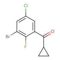 Chemical structure of (3-bromo-5-chloro-2-fluorophenyl)(cyclopropyl)methanone - CSSB03439575199