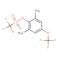 Chemical structure of 2,6-dimethyl-4-(trifluoromethoxy)phenyl trifluoromethanesulfonate - CSSB20976920482