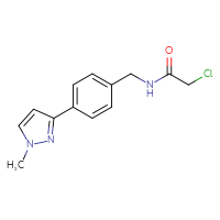 Chemical structure of 2-chloro-N-{[4-(1-methyl-1H-pyrazol-3-yl)phenyl]methyl}acetamide - CSSB21332044439