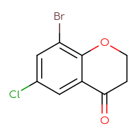 Chemical structure of 8-bromo-6-chloro-3,4-dihydro-2H-1-benzopyran-4-one - CSSB00000745077