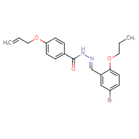 Chemical structure of N'-[(E)-(5-bromo-2-propoxyphenyl)methylidene]-4-(prop-2-en-1-yloxy)benzohydrazide - CSSB02267475357
