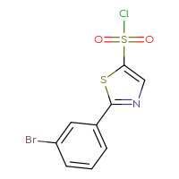 Chemical structure of 2-(3-bromophenyl)-1,3-thiazole-5-sulfonyl chloride - CSSB06386753716