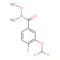 Chemical structure of 3-(difluoromethoxy)-4-fluoro-N-methoxy-N-methylbenzamide - CSSB21151594017