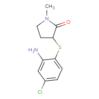 Chemical structure of 3-[(2-amino-4-chlorophenyl)sulfanyl]-1-methylpyrrolidin-2-one - CSSB00000731917