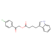 Chemical structure of 2-(4-chlorophenyl)-2-oxoethyl 4-(1H-indol-3-yl)butanoate - CSSB00025734234