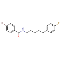 Chemical structure of 4-bromo-N-[5-(4-fluorophenyl)pentyl]benzamide - CSSB02122374203