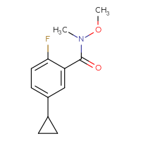 Chemical structure of 5-cyclopropyl-2-fluoro-N-methoxy-N-methylbenzamide - CSSB02271959946
