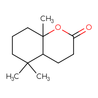 Chemical structure of 5,5,8a-trimethyl-octahydro-2H-1-benzopyran-2-one - CSSB21432566784