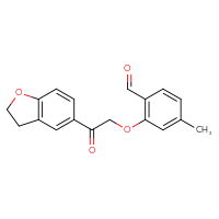 Chemical structure of 2-[2-(2,3-dihydro-1-benzofuran-5-yl)-2-oxoethoxy]-4-methylbenzaldehyde - CSSB21414459160