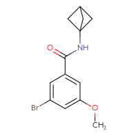 Chemical structure of N-{bicyclo[1.1.1]pentan-1-yl}-3-bromo-5-methoxybenzamide - CSSB01156968782