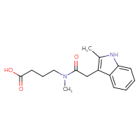 Chemical structure of 4-[N-methyl-2-(2-methyl-1H-indol-3-yl)acetamido]butanoic acid - CSSB00000708325
