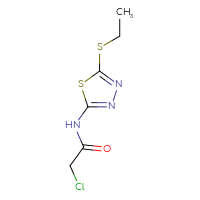 Chemical structure of 2-chloro-N-[5-(ethylsulfanyl)-1,3,4-thiadiazol-2-yl]acetamide - CSSB00000066561
