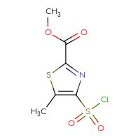 Chemical structure of methyl 4-(chlorosulfonyl)-5-methyl-1,3-thiazole-2-carboxylate - CSSB06358420606